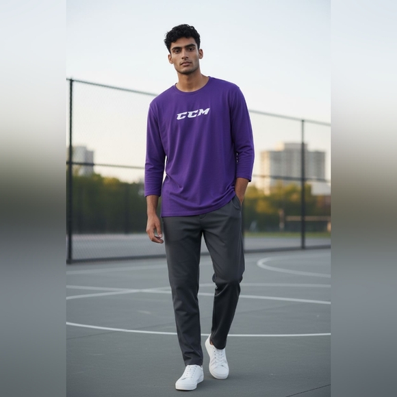 CCM Other - CCM Men's YOUTH Purple Long Sleeve Shirt SIZE S/M P/M